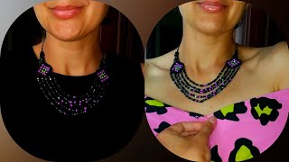 DIY necklace jewelry. Chic beaded ukrainian necklace 😍 Summer jewelry in ethno style, do it yourself