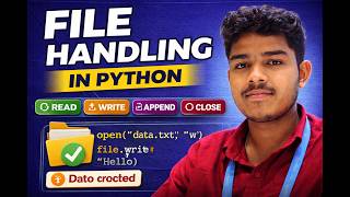 #pythonforbeginners File Handling inPython | Read Write Append File | Python for Beginners Lesson 15