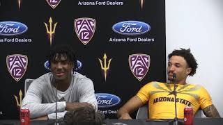 DJ Davidson, Rachaad White, Darien Butler, and Chase Lucas after ASU 31-16 win over USC (11/06/2021)