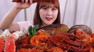 #2 สาวเกาหลีกินจุ 🥘🦞🦑 | ASMR Korean | Cr.By 설기양SULGI