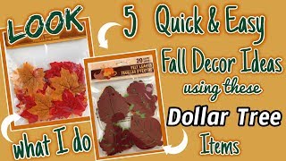 LOOK what I do with these Dollar Tree MAPLE LEAVES | 5 QUICK and EASY Decor Ideas