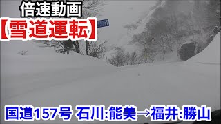 【雪道運転】倍速動画、国道157号石川→福井20250130