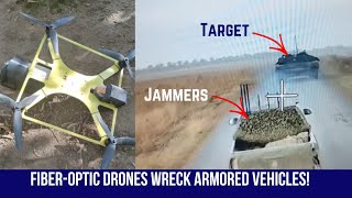 New Russian Fiber-Optic Drones Devastate Armor Vehicles