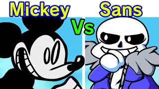 Friday Night Funkin' Mickey Mouse Remastered vs Sans (FNF Mod) (Sunday Night) Creepypasta Horror EXE
