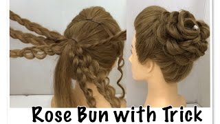 Beautiful Rose Bun Hairstyle with Trick | Easy Wedding Hairstyles