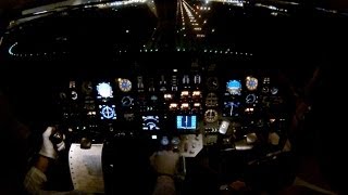 Night ILS  approach at Doha, Qatar - cockpit view with ATC!