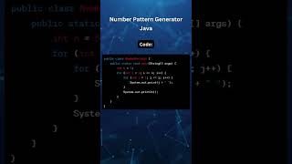 Number Pattern Generator in Java #coding #gaming #code #coder #java #tutorial #developer