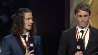 2016 Reserves Magarey Medallists Lachlan Earl (Glenelg) and Jake Comitogianni (Eagles)