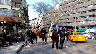 Tunali Hilmi Ankara, Turkey Walking Tour UHD 4K - March 2023 Kugulu Park, Sunny Saturday Afternoon