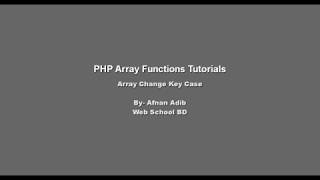 PHP Array Functions -02 (Array Change Key Case)
