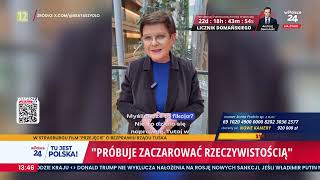 Beata Szydło punktuje wystąpienie D. Tuska w Strasburgu