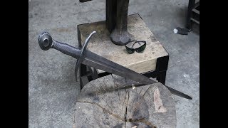 Forging a medieval sword from a semi truck leaf spring part 5