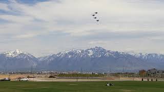 U.S. Air Force F-35A Lightning II Demonstration Team Utah Strong flyover - Salt Lake City