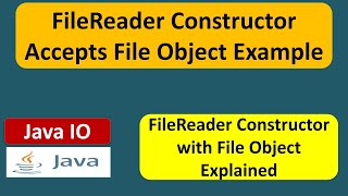 Example of FileReader constructor accepts file object | Java IO | Java Tutorial