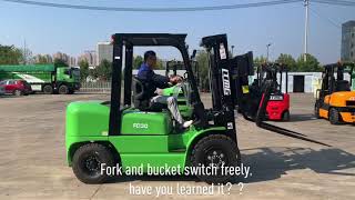 LTMG 3ton diesel forklift with tipping bucket video!