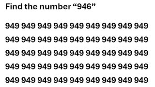 How Fast Can You Find number 946? | Focus Challenge