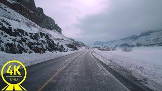 [4K 60fps] Scenic Drive - Winter Road Trip through Eastern Washington + Music - Part #2