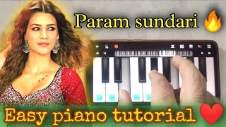 Param sundari piano - आसानी से बजाना सीखे 🔥 #shorts #paramsundari #pianotutorials