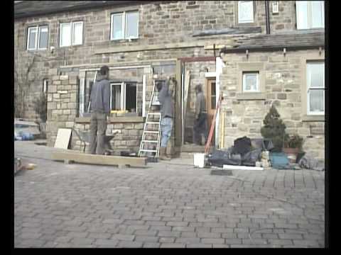 Fitting sawn stone mullions and cills Fitting sawn stone mullions and cills