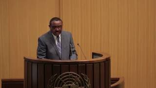 Ethiopia's Hailemariam Desalegn speaking at UNIDO Investment Forum in Addis Ababa