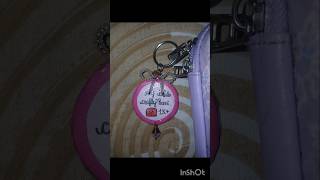 Diy cute pink name And evil eye Keychain #shorts