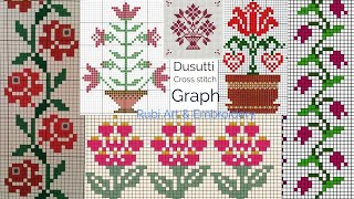 40+ Most popular dusutti graph designs | Cross Stitch Graph Patterns | Hand Embroidery