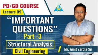 "Important Questions" | Part 3 | Lecture 9 | Structural Analysis