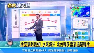 明晚探低溫！明晚至周六晨　北台低溫下探16度｜三立準氣象｜20201029｜三立新聞台