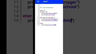 if-else statement in "python programming" example 😍#shorts #youtubeshorts #coding #trending #python