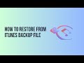 How to Restore from iTunes Backup File
