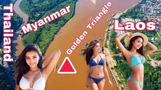 Golden Triangle, Thailand Myanmar and Laos Border. Went To Laos Without Visa and Have Beer