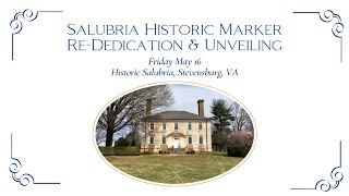 Salubria Historic Marker Re-Dedication & Unveiling