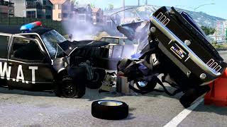 Cars vs Bollards #3 Destruction of the car – BeamNG Drive 3