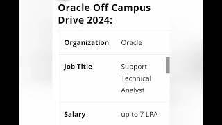 Software jobs (Oracle off Campus Hiring 2025 For technical support Analyst ..)