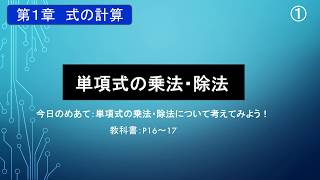 中学２年生【数学】p16～単項式の乗法・除法