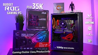 35K Budget ROG AMD PC Build for Gaming/Online Class/Productivity I Ryzen 3 3100 + Strix RX5500 XT