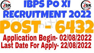 IBPS PO Recruitment 2022 | IBPS | New Recruitment |