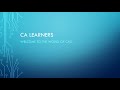 Introduction to CA LEARNERS CLUB