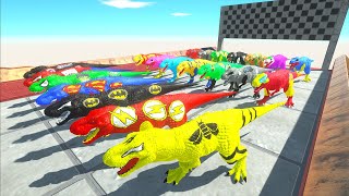 Jurassic World Evolution Speed Race Championship T-rex Superhero Vs Spinosaurus Marvel