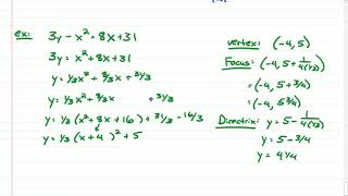 Review of Parabolas and Circles