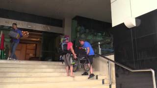 The tale of Lonnie Bissonnette who jumps off buildings in his wheelchair, determined to stay in the