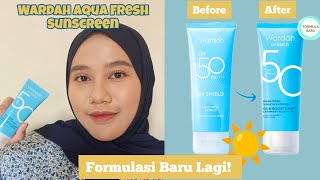 NEW FORMULA Sunscreen Wardah! Review Wardah UV Shield Aqua Fresh Sunscreen Serum SPF 50 PA++++