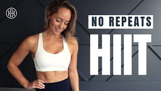25 MIN NO REPEATS HIIT // Workout with Dumbbells