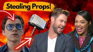 Thor Love and Thunder Cast Stealing Set Props | Marvel Cast Included