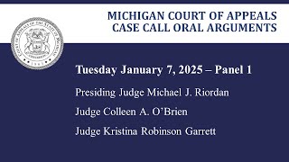 MCOA Oral Arguments January 7, 2025 - Panel 1