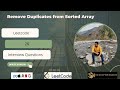 leetcode remove duplicates from sorted Array Golang | leetcode # 26 | Coding interview Questions