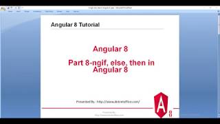 Part-8: ngif, else, then in Angular 8 | Angular 8 Tutorial