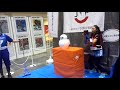 samurai snowball fighter！　チャンバラの武者がヴィクトリースローに挑戦。　東京ビッグサイト　ツーリズムＥＸＰＯジャパン2017　　日本雪合戦連盟で体験