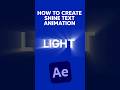 Create shine text animation | Radial light text #aftereffects #edit #adobe #tutorial #effects