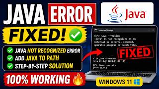 Fix Java Not Recognized Error in Windows 11 🔥 (100% Working Guide 2026)